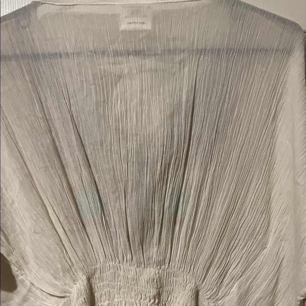 Embroidered White Women's Swim Coverup - Picture 9 of 11